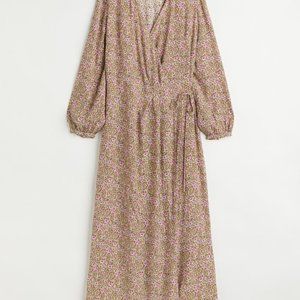 H&M Spring floral Wrap-front Dress xs